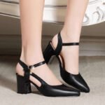 Baotou Sandals Feminine Pointed Toe High Heels 2025 Summer New Professional Non-Tiring Feet Thick Heel Work Women's Shoes - Image 3