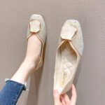 new soft bottom square flat shoes women's fashion Bean shoes Net red shallow mouth late night gentle breeze shoes - Image 4