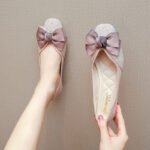 New Fashion soft bottom fairy square flat bottom shallow mouth Bean shoes large size women's shoes - Image 3