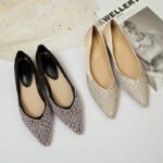 New Low Heel Classic Fashion All-match Pointed 3cm Chunky Heel Shallow Rhinestone Pearl Mesh Single-layer Shoes for Women - Image 4