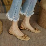 Shangsi Retro Style~2026 New Flats Sandals for Women Summer Baotou Thick Heel Horsebit Low Heel Flats - Image 8