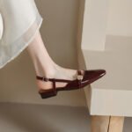 French Retro Soft Leather Thick Heel Camellia Toe Sandals Women's Summer New Low Heel All-match Hare Mary Jane Shoes - Image 5