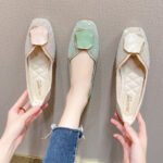 new soft bottom square flat shoes women's fashion Bean shoes Net red shallow mouth late night gentle breeze shoes - Image 8