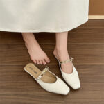 New Summer Heelless Square-Toe Mules, Toe-Toe Sandals and Slippers for Women, Summer Outer Wear, Thick-Heeled Half-Slip Shoes - Image 4