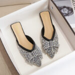 New Flats-Soled Back Hollow Shoes Rhinestone Lazy Toe Shoes - Image 9
