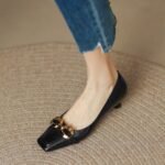 new single shoes fashion low heel shallow French retro square European and American fashion cat documentary shoes women - Image 5