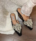 Chinese Style Baotou Lace Wedding Shoes Half Slippers for Women - Image 7