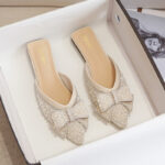 New Flats-Soled Back Hollow Shoes Rhinestone Lazy Toe Shoes - Image 8