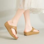 New Style Platform Flip-Flops for Women, Fashionable Casual Beachwear, Non-Slip Soft Sole, Summer Wedge Heel Sandals - Image 3