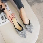 New Flats-Soled Back Hollow Shoes Rhinestone Lazy Toe Shoes - Image 5