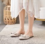 New Flats-Soled Back Hollow Shoes Rhinestone Lazy Toe Shoes - Image 7