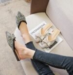 New Flats-Soled Back Hollow Shoes Rhinestone Lazy Toe Shoes - Image 6