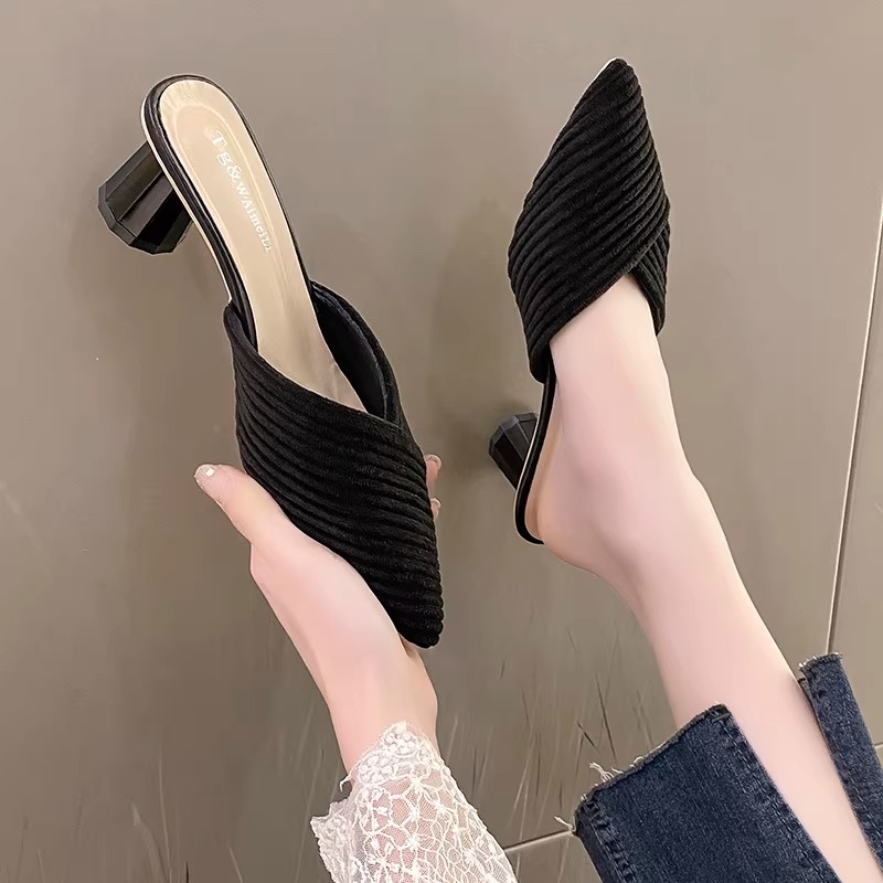 imgi_13_O1CN01R5hflc1SnmcbB0aGB_!!2036122292.jpg_ Women's summer pointed-toe high-heeled slippers for fitting rooms, perfect for outdoor - Image 1