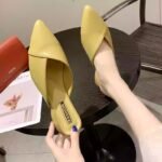 New summer style closed-toe half-slippers for women, fashionable, versatile, pointed toe,
