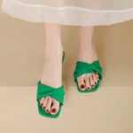 square toe stiletto heel sandals women's summer outdoor fashion mid heel white high heels soft leather fairy style gentle - Image 9