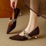 Spring New Arrival All-match Pointed Mary Jane Shoes with One-word Buckle for Women - Image 4