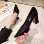 New Fashion Pointed Toe Professional Work Shoes Shallow Mouth Women's Patent Leather High Heels - Image 3