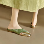 New Chinese Style Closed-Toe Half-Slip Slippers for Women, Summer