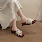 Pearl French Holiday Sandals for Women's Summer Outer Wear - Image 6
