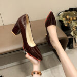 New Professional Interview Workwear High Heels Pointed Toe Slip-On Work Clothing Shoes