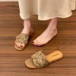 New Trendy Fashion Soft-Soled Sandals Fairy Style Low-Heel Slide Sandals