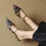 New Style Baotou Half Slippers Women's Outer Wear Floral Cloth Rhinestone Women's Flat Shoes with Buckle - Image 8