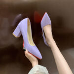 Candy Color Thick Heel Women's Shoes - Image 3