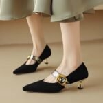 Spring New Arrival All-match Pointed Mary Jane Shoes with One-word Buckle for Women - Image 7