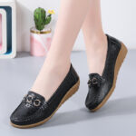Plus-Size Women's Non-Slip Comfortable Casual Perforated Clogs with Wedge Heels, Slip-On Lazy Shoes, Versatile - Image 5
