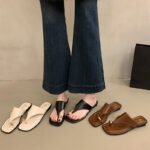 Fairy-Style Furry Flat Slippers for Outdoor Wear 2026 Summer New Solid Color Slippers for Women to Match with Skirts - Image 6
