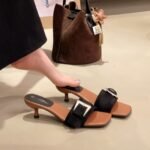 rench-style low-heeled sandals for women, perfect for summer wear, 2026 new Korean style, versatile and easy to match with dresses, beach sandals - Image 2