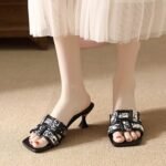 Summer Hot-Selling Model, National Style High-Heeled Slippers for Outdoor Wear, Thin Heel Single-Strap Sandals - Image 5