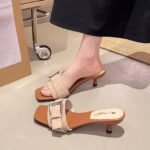 rench-style low-heeled sandals for women, perfect for summer wear, 2026 new Korean style, versatile and easy to match with dresses, beach sandals - Image 3