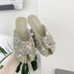 Women's Open-Toe Sandals for Spring Wholesale, Flat Rhinestone Closed-Toe Mules, Slip-On Lazy Mules, Internet Celebrity Commuter Style - Image 6