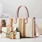 New Contrast Canvas All-match Fashion Women's Bag High-end Sense Cross-border Large Capacity Shoulder Bag Crossbody Handbag