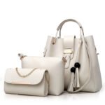 2026 New Women's Bag European and American Fashion Versatile Beaded Tassel Mother-Daughter Bag Three-Piece Set Handbag Shoulder Crossbody Bag - Image 2