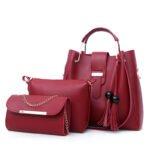 2026 New Women's Bag European and American Fashion Versatile Beaded Tassel Mother-Daughter Bag Three-Piece Set Handbag Shoulder Crossbody Bag - Image 6