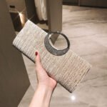 Light Luxury Evening Bag, Versatile Dress Clutch Bag, Socialite Handbag, Diamond-Encrusted Japanese Small Bag, Chain Shoulder Crossbody Bag - Image 2