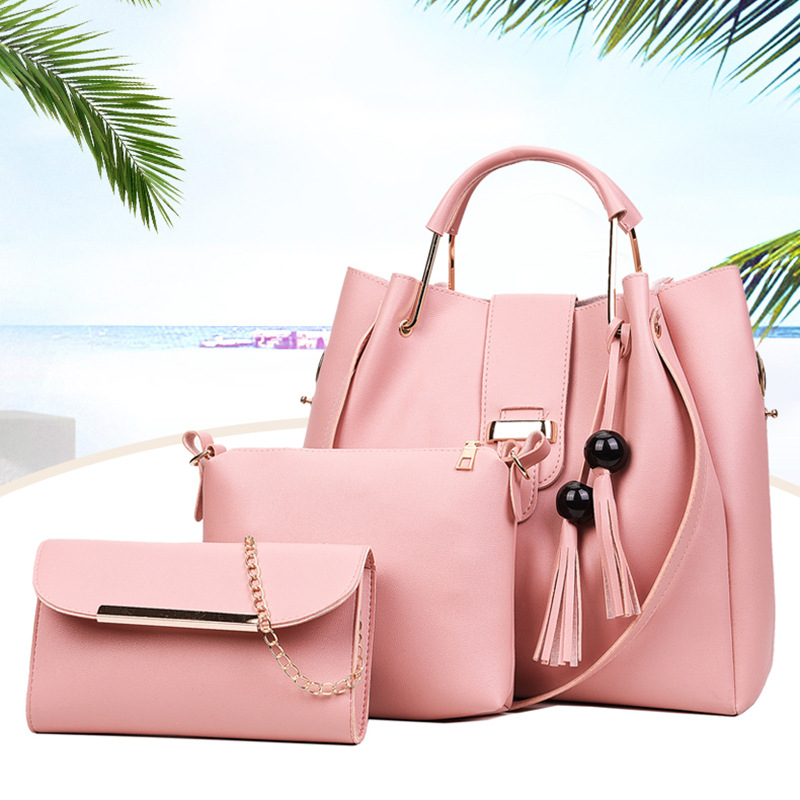 O1CN01YNtOzf1gfuSkoKBGB_!!2212904074170-0-cib 2026 New Women's Bag European and American Fashion Versatile Beaded Tassel Mother-Daughter Bag Three-Piece Set Handbag Shoulder Crossbody Bag - Image 1