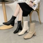 39 SIZE women’s thick heel medium heel boots women - Image 6