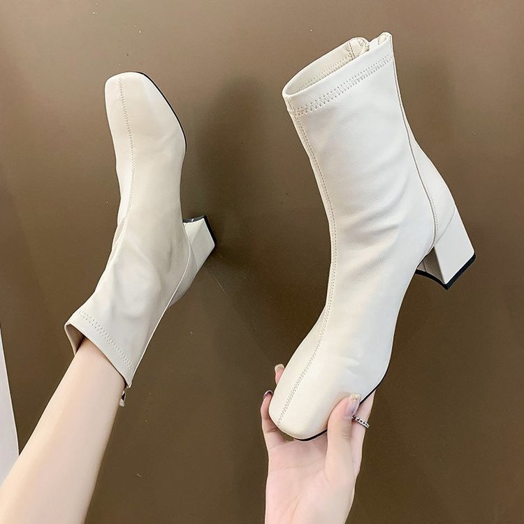 23602868708_1593449946 39 SIZE women’s thick heel medium heel boots women - Image 1