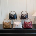 New Quilted Chain Bag, Fragrant Twist Handle Bag, Trendy Women's Bag, Shoulder Crossbody Bag, Oil Wax Leather Retro Bucket Bag - Image 10