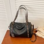 Cross-Border Retro Boston Pillow Bag, New Leather Niche Design, Large Capacity Underarm Bag, Commuter Shoulder Crossbody Bag - Image 8