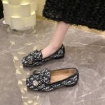 40 SIZE Internet Celebrity Versatile Square-Toe Soft-Soled Beanie Shoes for Women - Image 4