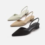 38 SIZE Simple Pointed Toe Square Heel Sandals Women’s High Heel Strap Fashion Women’s Shoes - Image 3