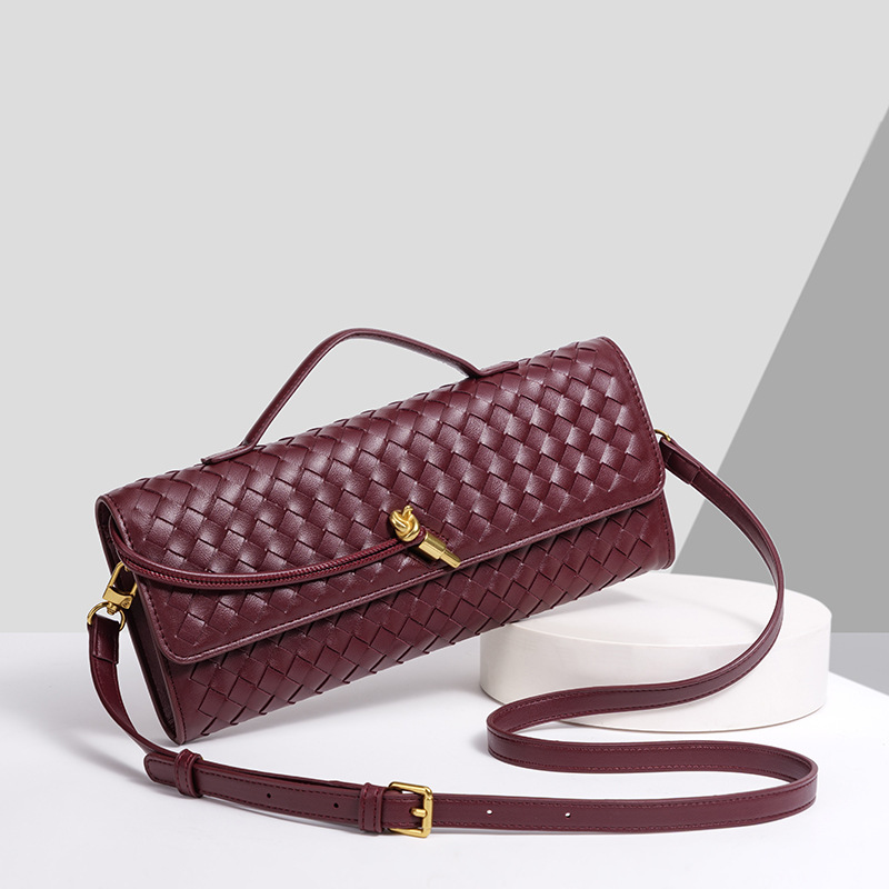 O1CN01Q7QS8L1gj7PCIHc30_!!2219421744177-0-cib Cross-border Hot-selling Handmade Soft Leather Bagel Bag Horizontal Square Organ Bag Solid Color Foreign Trade Portable Crossbody Women's Bag - Image 1