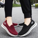 36 SIZE slip-on flat shoes for the elderly, non-slip soft soles, woven surface brand women’s shoes - Image 4