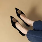 36-38 SIZE Commuter French Suede Work Shoes Not Tired Feet Women’s Professional Thin Heel Small Size New Pointed Black Low Heel Shoes - Image 4
