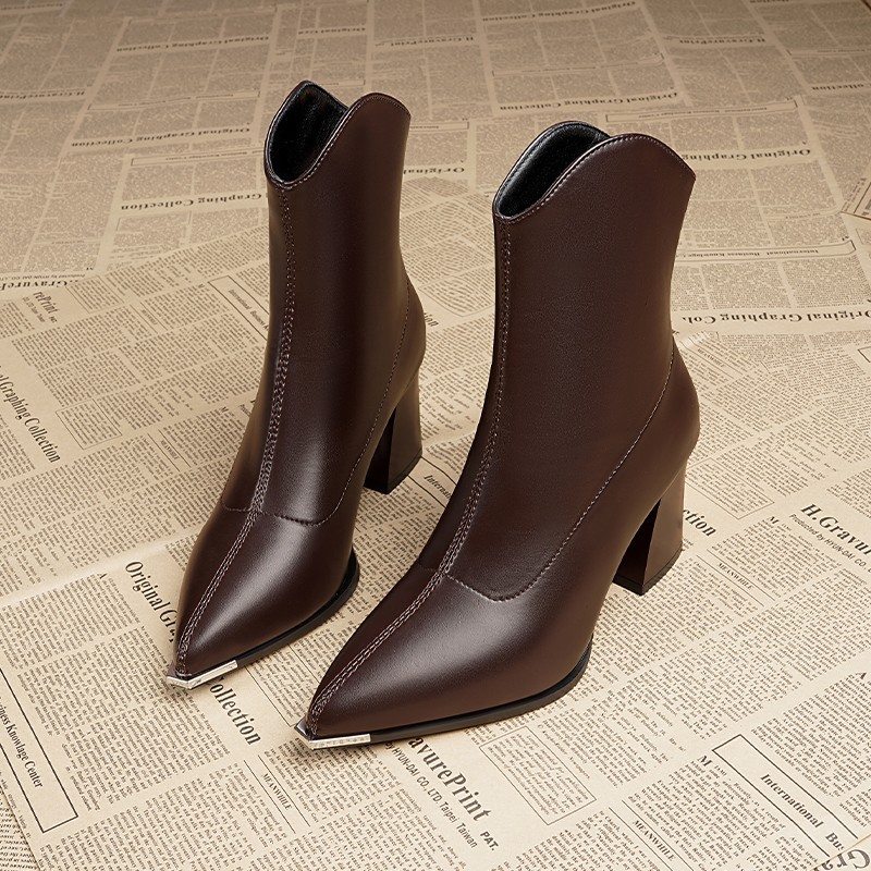 O1CN01YYT2v42DEmMDaXdki_!!2215983488578-0-cib 40 SIZE winter high heels small French ankle boots - Image 1