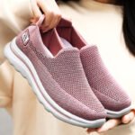 41 size slip-on flat shoes for the elderly, non-slip soft soles, woven surface brand women’s shoes - Image 3